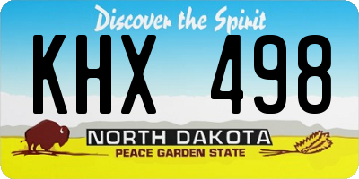 ND license plate KHX498