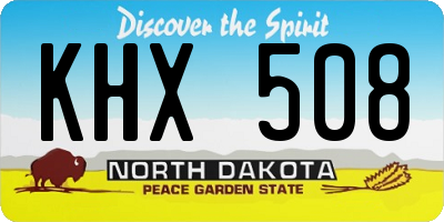 ND license plate KHX508