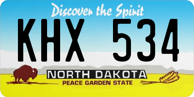 ND license plate KHX534