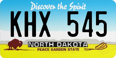 ND license plate KHX545