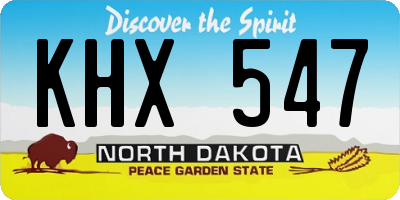 ND license plate KHX547