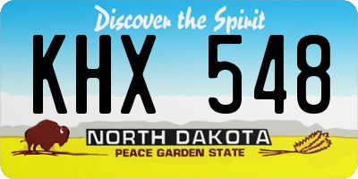 ND license plate KHX548
