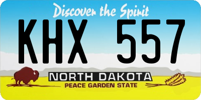 ND license plate KHX557