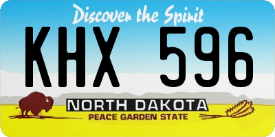 ND license plate KHX596