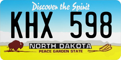 ND license plate KHX598