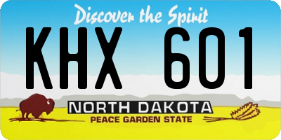 ND license plate KHX601