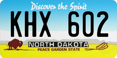 ND license plate KHX602
