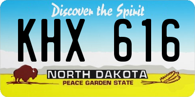 ND license plate KHX616