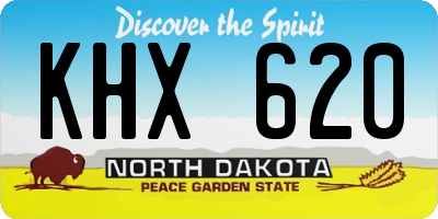 ND license plate KHX620