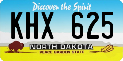 ND license plate KHX625