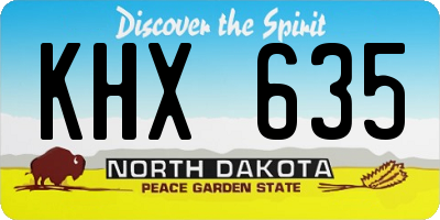 ND license plate KHX635