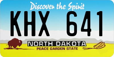ND license plate KHX641