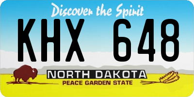 ND license plate KHX648