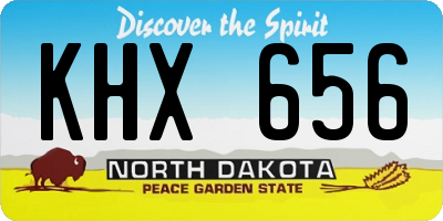 ND license plate KHX656