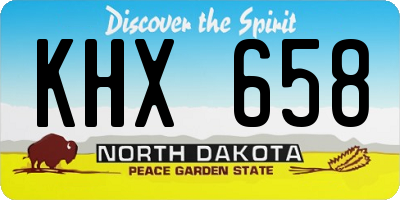 ND license plate KHX658