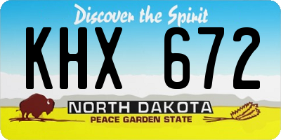 ND license plate KHX672