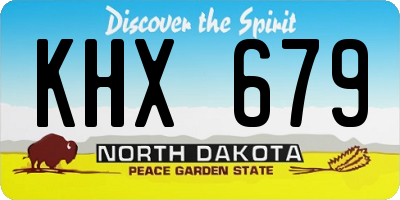 ND license plate KHX679