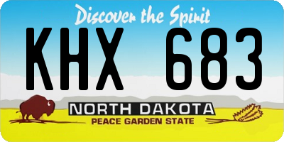 ND license plate KHX683