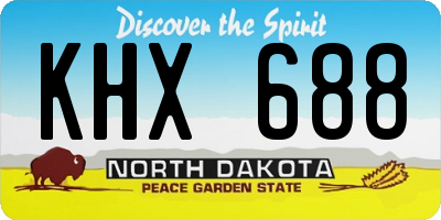 ND license plate KHX688