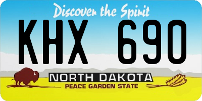 ND license plate KHX690