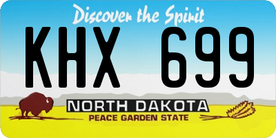 ND license plate KHX699