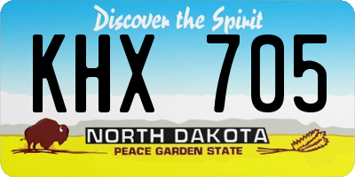 ND license plate KHX705