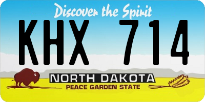 ND license plate KHX714