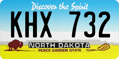 ND license plate KHX732
