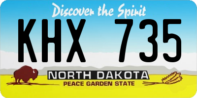 ND license plate KHX735