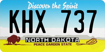 ND license plate KHX737
