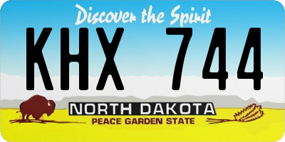 ND license plate KHX744