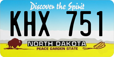 ND license plate KHX751