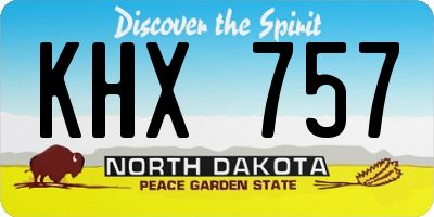 ND license plate KHX757