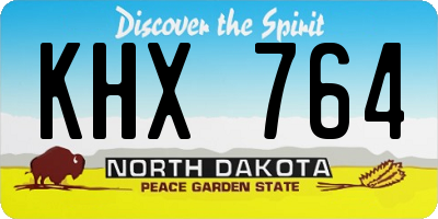 ND license plate KHX764