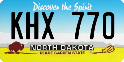 ND license plate KHX770