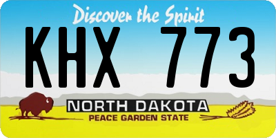 ND license plate KHX773