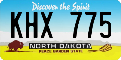 ND license plate KHX775