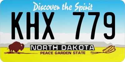 ND license plate KHX779