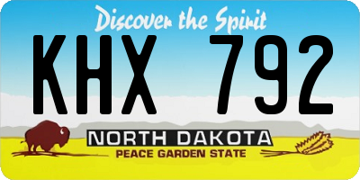 ND license plate KHX792
