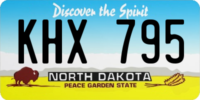 ND license plate KHX795