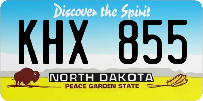 ND license plate KHX855