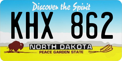 ND license plate KHX862