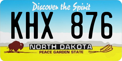 ND license plate KHX876