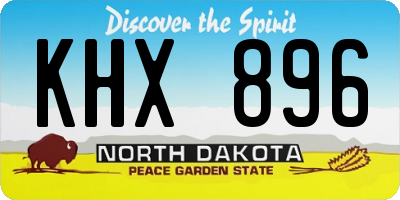 ND license plate KHX896