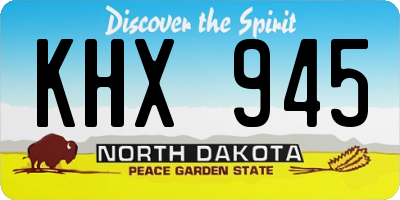 ND license plate KHX945