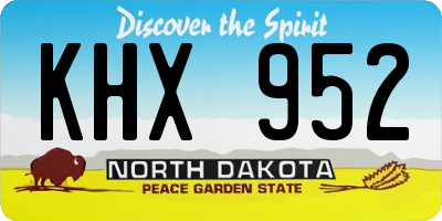 ND license plate KHX952