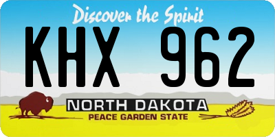 ND license plate KHX962