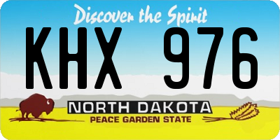 ND license plate KHX976