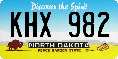 ND license plate KHX982