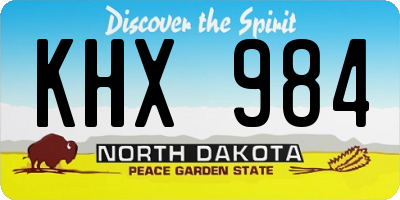 ND license plate KHX984